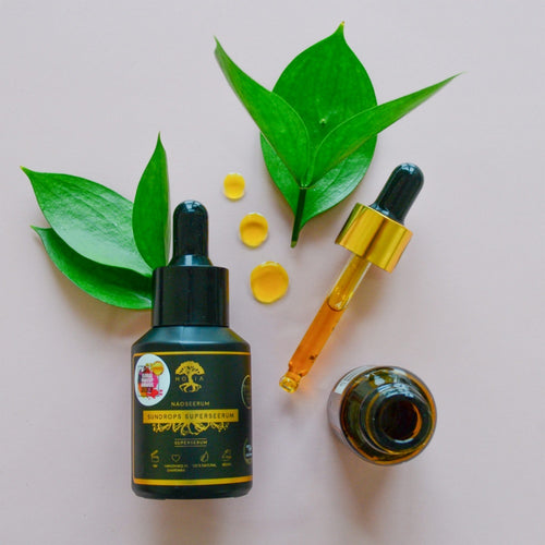 HOIA Sundrops 30 ml with leaves and dropper on a light background